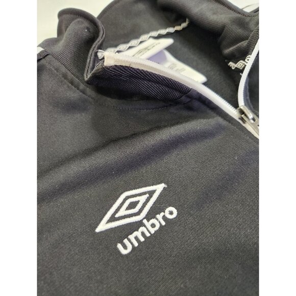 Umbro Full Zip Track Jacket Women XL Black Long Sleeve Diamond Detail Mock - Picture 5 of 9